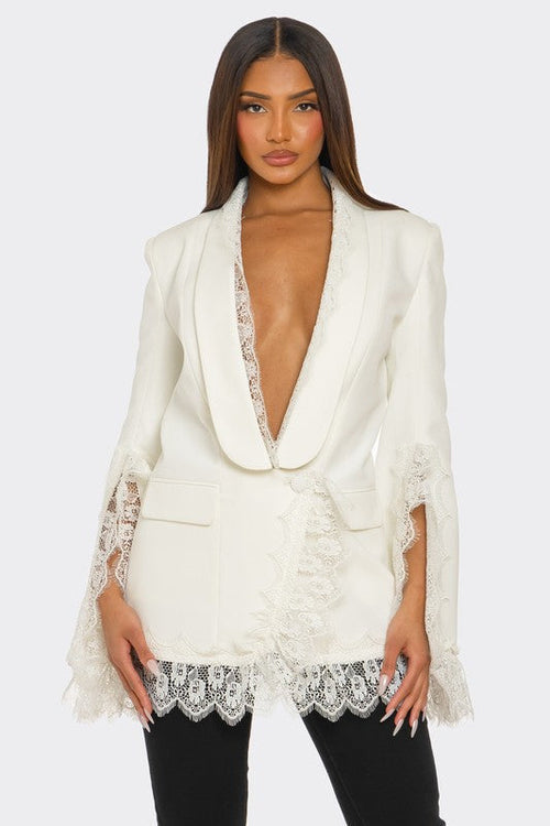 Graceful Lace Blazer